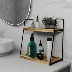 Dorhors 2 Tier Bathroom Counter Organizer Storage,Vanity Organizer For Bathroom Counter,Wood Counter Standing Rack For Bathroom,Dresser,Kitchen -KitchenAid Shop 41y4VzOETmL