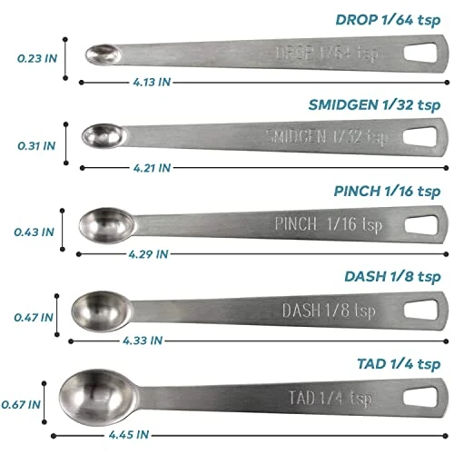 Measuring Spoons Set - Set Of 5 PCS Stainless Steel Mini Measuring Spoons, Teaspoons For Measuring Dry And Liquid Ingredients, Fits In Spice Jars - Tiny Small Measuring Spoons With Hold Ring 5 Measuring Spoons Set - Set Of 5 PCS Stainless Steel Mini Measuring Spoons, Teaspoons For Measuring Dry And Liquid Ingredients, Fits In Spice Jars - Tiny Small Measuring Spoons With Hold Ring - Image 3