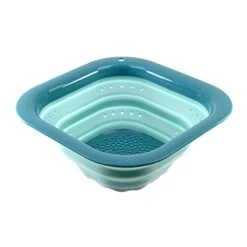 3 Quart Square Collapsible Colander- Light Blue
