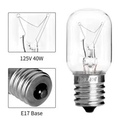 Microwave Light Bulb For GE Kenmore Whirlpool LG Microwave, E17 Base Kei 125V 40W, WB25x10030 Microwave Light Bulbs Under Hood Replace For 8206232A, 2Pcs -KitchenAid Shop 41yBDWGBb8L