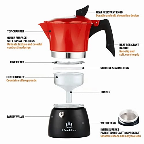 Stovetop Espresso Maker, 6 Espresso Cup Moka Pot Italian Coffee Maker, Manual Cuban Coffee Percolator Pot Greca Coffee Maker Camping Coffee Pot 8 Stovetop Espresso Maker, 6 Espresso Cup Moka Pot Italian Coffee Maker, Manual Cuban Coffee Percolator Pot Greca Coffee Maker Camping Coffee Pot - Image 6
