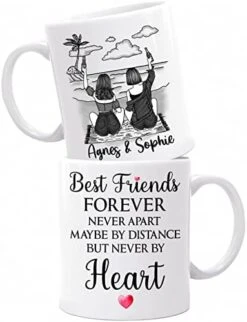 Customized Best Friend Mug For Women, Besties, Soul Sisters Together To Be Sisters By Heart Custom Mug Personalized With Names, Hairstyles, Texts For Friends Birthday Gift Mugs 11oz / 15oz -KitchenAid Shop 41yFdmt7bpL. AC
