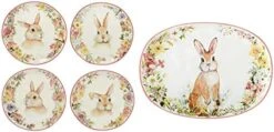 Easter Garden 8.5" Dessert/Salad Plate, Set Of 4 Assorted Designs, Multicolored -KitchenAid Shop 41yJAZ3W2FL. AC