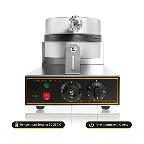 Waffle Maker Commercial Waffle Maker Machine 110V 1200W Non-stick Waffle Iron Maker Stainless Steel Round Waffle Maker Commercial For Restaurant 5 Waffle Maker Commercial Waffle Maker Machine 110V 1200W Non-stick Waffle Iron Maker Stainless Steel Round Waffle Maker Commercial For Restaurant - Image 3