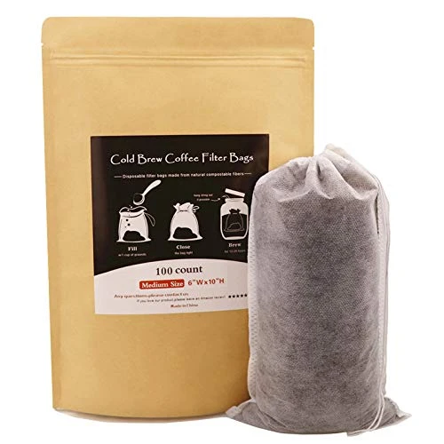 Isposable Cold Brew Coffee Filters - 100 Count Single Use Filter Sock Packs Durable Fine Mesh Brewing Bags For Concentrate, Iced Coffee Maker, French/Cold Press Kit, Tea In Mason Jar, 6'' X 10'' 3 Isposable Cold Brew Coffee Filters - 100 Count Single Use Filter Sock Packs Durable Fine Mesh Brewing Bags For Concentrate, Iced Coffee Maker, French/Cold Press Kit, Tea In Mason Jar, 6'' X 10''