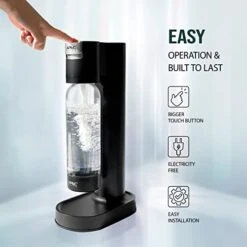 Parkle Home Soda Maker - Quickly Carbonates Water To Make Any Drink Fizz Into Bubbly Soda/Water, Premium 0.8L PET Bottle (CO2 Cylinder NOT Included) -KitchenAid Shop 41yMlP4hm6L