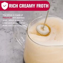 Ortgo Milk Frother Handheld, Electric Whisk Drink Mixer Frother For Coffee, Latte, Matcha, Hot Chocolate, Battery Operated Mini Foamer Coffee Mixer With Stand Included - Black -KitchenAid Shop 41yOjCbQTHL