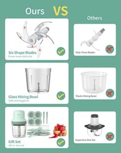 Baby Food Maker, HEYVALUE 13-in-1 Baby Food Processor Set For Fruit, Vegatable, Meat, Baby Food Blender With Baby Food Containers, Baby Food Freezer Tray, Baby Spoons, Silicone Spatula(Light Green) -KitchenAid Shop 41yPiDzqABL