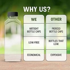 - 140 Pack 16 Oz Plastic Bottles With Caps - Perfect For Your Water, Juice Or Smoothie - 16oz Clear PET Plastic Containers With Lids - Small Disposable Liquids & Juicing Container