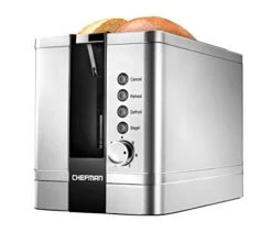 2-Slice Pop-Up Stainless Steel Toaster W/ 7 Shade Settings Extra Wide Slots For Toasting Bagels, Defrost/Reheat/Cancel Functions, Removable Crumb Tray, 850W, 120V, Silver