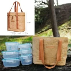 The Woods Insulated Travel Cooler Bag Walrus Cooler – Vegan Picnic Bag/Cooler Tote With Zippered Body & Front Pocket – Sustainable Soft Side Cooler Bag With Straps… -KitchenAid Shop 41yhEglUymL