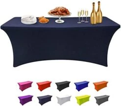 - 2Pack, 6FT Spandex Table Cover Fitted Rectangular Tablecloth Stretchable Fabric Lycra Tablecloth 6 Ft Wrinkle-Free For Party Dj Tradeshows Banquet Weddings Cocktail, 2 Pcs -KitchenAid Shop 41yifeX8XrL. AC