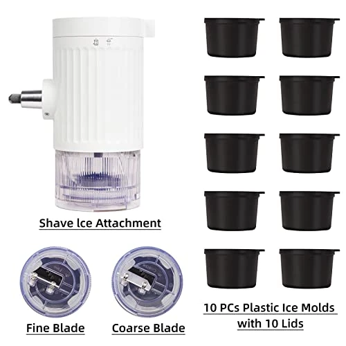 KITCHOOD Shave Ice Attachment For Kitchenaid Stand Mixer,Shaved Ice And Snow Cone Attachment For Kitchenaid Stand Mixer, White(10pcs Ice Mold Include) 4 KITCHOOD Shave Ice Attachment For Kitchenaid Stand Mixer,Shaved Ice And Snow Cone Attachment For Kitchenaid Stand Mixer, White(10pcs Ice Mold Include) - Image 2