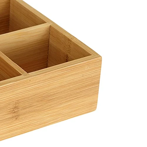 2 Pack Bamboo Tea Bag Organizer, Wood Hot Tea Bag Drawer Storage Organizer Holder With 6 Compartments, Tea Chest Box For Coffee Station, Sugar Packet, Sweeteners, Small Packets 5 2 Pack Bamboo Tea Bag Organizer, Wood Hot Tea Bag Drawer Storage Organizer Holder With 6 Compartments, Tea Chest Box For Coffee Station, Sugar Packet, Sweeteners, Small Packets - Image 3