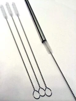 Drink Straw Cleaning Brush - Set Of 4 Stainless Steel Brushes For Drinking Straws, Tumblers, Sippy Cups And More!