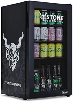 Beverage Refrigerator Cooler With 126 Can Capacity - Mini Bar Beer Fridge With Right Hinge Glass Door - Cools To 37F - Stone Brewing 17 Beverage Refrigerator Cooler With 126 Can Capacity - Mini Bar Beer Fridge With Right Hinge Glass Door - Cools To 37F - Stone Brewing -KitchenAid Shop 41ynD4uhdVL. AC