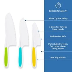 Kids Safe Plastic Nylon Knife,3-Piece Kid Friendly Knives -KitchenAid Shop 41ypo8VIGrL