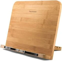 Eadaeer Bamboo Book Stand, Large Book Holder With 6 Adjustable Height, Foldable Cookbook Stand Desktop Document Holder For Kitchen & Office (13.4 X 9.3 Inch) -KitchenAid Shop 41yt4WnanHL. AC