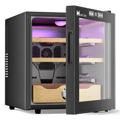 Electric Cooler 300 Count 54-73°F Temp Adjustment 2 Spanish Cedar Wood Shelves And 1 Drawers Keep Ideal Temperature And Humidity