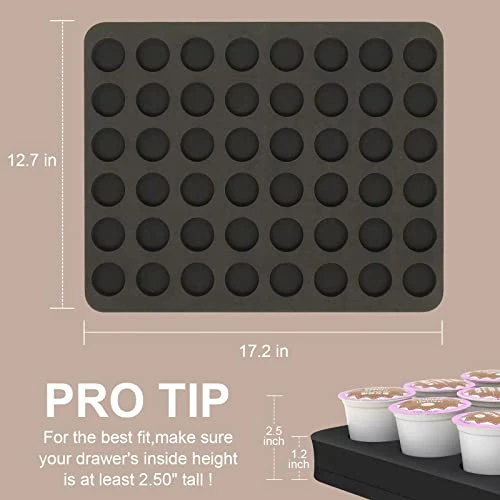 Coffee Pod Storage Tray,Drawer Insert Organizer Hold 48pods Compatible With Keurig K-Cup For Kitchen Home Office-(Waterproof/Washable) 6 Coffee Pod Storage Tray,Drawer Insert Organizer Hold 48pods Compatible With Keurig K-Cup For Kitchen Home Office-(Waterproof/Washable) - Image 4
