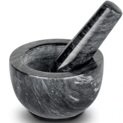 Mortar And Pestle Set Natural Marble Grinder Spice Herb Grinder Pill Crusher Large Size 5.5in -KitchenAid Shop 41yyDlp9HfL