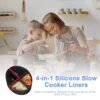 4 In 1 Slow Cooker Liners Fit Crock-Pot 6-8 Quart Oval Slow Cooker,Reusable Leakproof Cooking Liner For Slow Cooker,BPA Free Divider Insert For Crock Pot For Slow Cooker