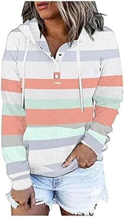 VODMXYGG Women Casual Fashion Long Sleeve Pullover Loose Printed Hooded Sweater Jacket Blouse Top -KitchenAid Shop 41z1LX2FYVL. AC