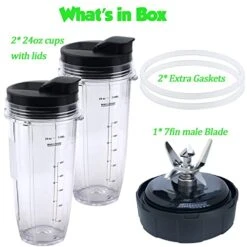 [ New Model] Replacement Blender Blade And 24oz Cups Accessories, Only Compatible With Nutri Ninja Foodi Power Blender SS300, SS300C, SS351, SS351C, SS351TGT, CO351B, SS100, SS101, SS101C, SS101TGT -KitchenAid Shop 41z1XtzTqYL