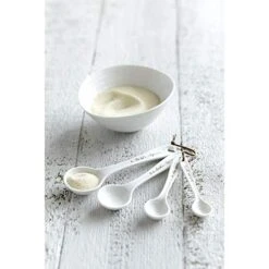 Portmeirion Sophie Conran White Measuring Spoons | Set Of 4 Measuring Spoon Set For Dry And Liquid Ingredients | Made From Fine Porcelain | Dishwasher Safe
