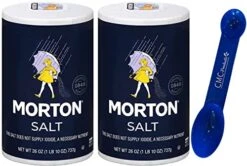 GENERIC Morton Salt, Plain, 26 Ounce (2 Pack) W/Custom CMC Measuring Spoon 1tbsp & 1tsp