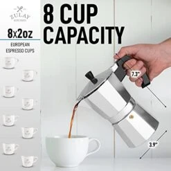 Classic Italian Style 8 Espresso Cup Moka Pot, Classic Stovetop Espresso Maker For Great Flavored Strong Espresso, Makes Delicious Coffee, Easy To Operate & Quick Cleanup Pot (Silver) 19 Classic Italian Style 8 Espresso Cup Moka Pot, Classic Stovetop Espresso Maker For Great Flavored Strong Espresso, Makes Delicious Coffee, Easy To Operate & Quick Cleanup Pot (Silver) -KitchenAid Shop 41zILQ11OzL