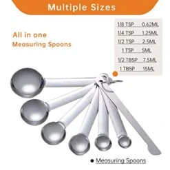Measuring Spoons Set Of 7, Premium Heavy Duty 18/8 Stainless Steel Measuring Spoons Cups Set 9 Measuring Spoons Set Of 7, Premium Heavy Duty 18/8 Stainless Steel Measuring Spoons Cups Set -KitchenAid Shop 41zIlxky9uL