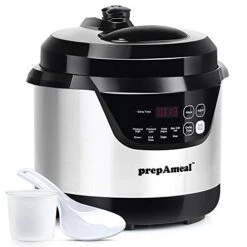 PrepAmeal 3 Quart Pressure Cooker 8 IN 1 Multi Use Programmable Instant Cooker Electric Pressure Pot With Slow Cooker, Rice Cooker, Steamer, Sauté, Brown, Warmer