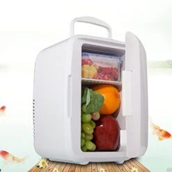 Car Compact Refrigerators, 4 L Mini Portable Personal Fridge Cool And Warm Mode Capacity Car Refrigerator, Mini Single Door Fridge Cooler Box With Cool And Warm Mode For Home, Office, Dorm (White)