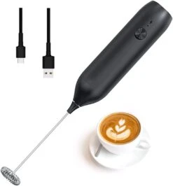 Electric Milk Frother Handheld With 500mAh Type-C Rechargeable Design Foam Maker, Coffee Hot Chocolate Egg Whisk Drink Mixer Mini Blender