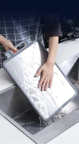 Double Sided Cutting Board,Stainless Steel Cutting Board For Kitchen,Large Size 17.8" X 12.2",Cutting Board For Meat,Cutting Board With Knife Sharpener 8 Double Sided Cutting Board,Stainless Steel Cutting Board For Kitchen,Large Size 17.8" X 12.2",Cutting Board For Meat,Cutting Board With Knife Sharpener - Image 6