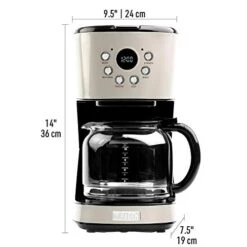 Retro Style 12 Cup Programmable Home Coffee Maker Machine With Carafe And Wide Slot Stainless Steel Retro 2-Slice Toaster, Putty Beige -KitchenAid Shop 41zbT7yetHL