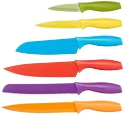 Amazon Basics 12-Piece Color-Coded Kitchen Knife Set, 6 Knives With 6 Blade Guards -KitchenAid Shop 41zgnt2BYHL