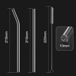 12-Pack Reusable Glass Straws,Size 8''x10 MM,Including12 Bent With 2 Cleaning Brush- Perfect For Smoothies, Tea, Juice -KitchenAid Shop 41zkUNcGVaL