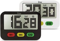 2 Pack Digital Kitchen Timer Simple Cooking Timer Count Up/Countdown Functions, Large LCD Display, Strong Magnet Back&Hidden Stand For Cooking Baking Workout Pilates Yoga Black And White -KitchenAid Shop 41zrjHIiL2L. AC