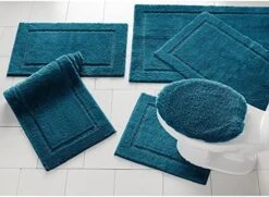 BrylaneHome Luxe Rectangular Bath Rug Bath Mat - 24I W 40I L, Spa Blue -KitchenAid Shop 51 3mEzLcL. AC 2