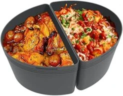 Slow Cooker Divider 6 QT Compatible For Crock Pot Liners Oval Shape, Reusable Slow Cooker Liners, Leakproof Dishwasher Safe For All 6 Quart Cookers, Silicone Inserts For CrockPot Accessories -KitchenAid Shop 51 IQmpq6L. AC