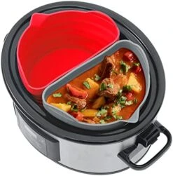 Slow Cooker Liners Fit Crock-pot 6 Quart Oval Slow Cooker, Reusable Slow Cooking Divider Liner, Silicone Insert For 6QT Pot, Dishwasher Safe(Blue+Black) -KitchenAid Shop 51 T1xWZUlL. AC