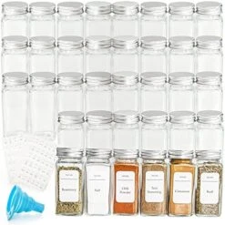 36pcs Glass Spice Jars With Label - 4 Oz Empty Square Seasoning Containers With Shaker Lids, Thick Spice Storage Bottles For Drawer, Cabinet 11 36pcs Glass Spice Jars With Label - 4 Oz Empty Square Seasoning Containers With Shaker Lids, Thick Spice Storage Bottles For Drawer, Cabinet -KitchenAid Shop 51 jjH4X9IL. AC