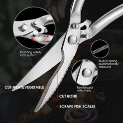 Itchen Shears Food Grade Stainless Steel Scissors, Heavy Duty Kitchen Scissors,Meat Scissors Heavy Duty Food Scissors,Utility Scissors Bone Shears Cooking Scissors For Kitchen -KitchenAid Shop 5102wIYWyLL
