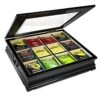 Tea Chest Large Storage Tea Bag Box Wooden With Beveled Glass Window 12 Compartments By ChezMonett -KitchenAid Shop 5105WlWgI1L