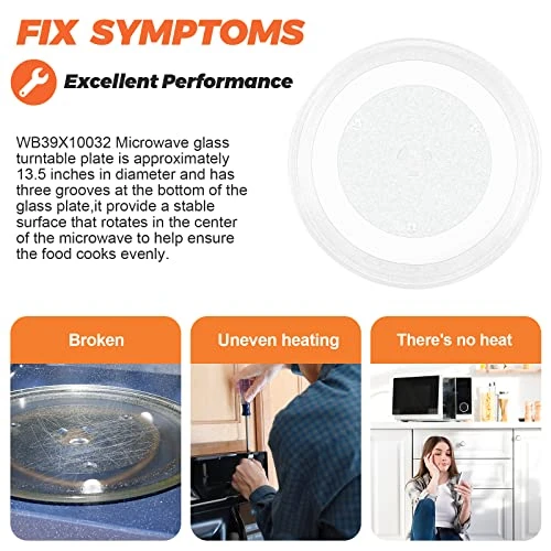 13.5" Microwave Glass Turntable Plate By Beaquicy - 13 1/2 Inches Glass Tray Replacement For GE Hotpoint Microwave - Replace Microwave Glass Tray # WB39X10032 JVM3160DF1BB JVM3160DF1CC JVM3160DF1WW 5 13.5" Microwave Glass Turntable Plate By Beaquicy - 13 1/2 Inches Glass Tray Replacement For GE Hotpoint Microwave - Replace Microwave Glass Tray # WB39X10032 JVM3160DF1BB JVM3160DF1CC JVM3160DF1WW - Image 3