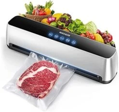 Full Automatic Vacuum Sealer Machine, 8 In 1 LED Touch Screen Powerful Food Sealer, 6 Food Modes, 5MM Seal Width With Cutter And 15 Sealer Bags Detachable,Lad Tested -KitchenAid Shop 510ELODtrL. AC