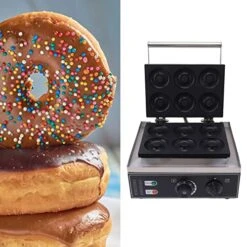 Commercial Electric Donut Maker 6 Holes Double Sides Heating Donut Maker Machine For Restaurant Bakery Snack Bar Street Vendor Home Electric Donut Maker Machine -KitchenAid Shop 510F41c4vaL 3