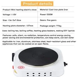 Electric Mini Stove Single Electric Flat Cast Iron Heating Plate Burner 500W Mini Stove Hot Plate Multifunctional Home Heater (US) -KitchenAid Shop 510FyNc8yZL